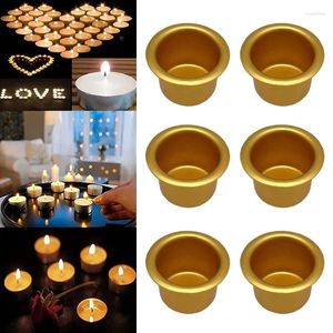 Candle Holders 10Pcs Mini Round Cup Gold Silver DIY Candlestick Making Tray Holder Container Accessory Aluminium Home Simple Decor
