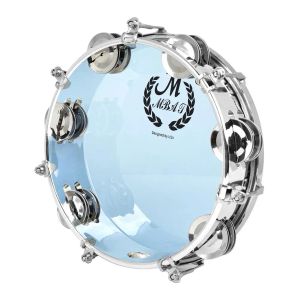 Mirrors 8/10inch Hand Held Tambourine Drum Bell Birch Metal Jingles Percussion Musical Educational Instrument for Ktv Party Kids Games