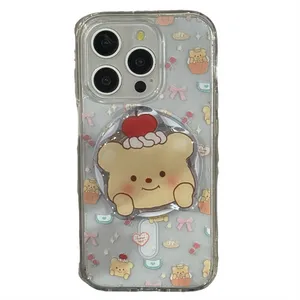 Urso de manteiga de anjo magnético é adequado para maçã 15 14 13 12Promax Caso celular Case New 11 Silicone Protective Cover