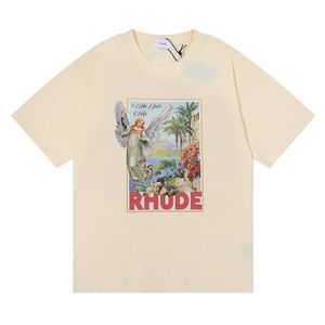 Rhude Mens Designer T Shirt Workout för män överdimensionerade T-skjortor T-shirt 100%bomull Rhude Tshirts Vintage Kort ärm i USA-storlek