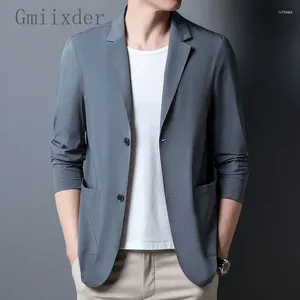 Giacche da uomo Corea Elegante elastica giacca per blazer giacca giapponese Summer Protection Ice Silk Abito unisex High Street Abbigliamento Urbano