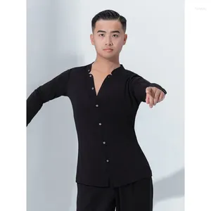 Stage Wear Latin Dance Set Top Social Outfit Long Sleeved Shirt Martial Arts Outfit.