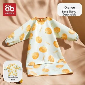 Aibedila wasserdichtes Essen Smock Säugling Kleinkind Baby Langarm Kunst Schürze Weiche Labbe Rülpsen Kleidung für Kinder Zeug 240429