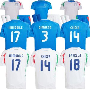 24 25 italienska fotbollströjor National Team Baggio 2024 Italia Jersey Verratti Chiesa Jorginho Football Shirt Barella Maldini Man Kids Kit