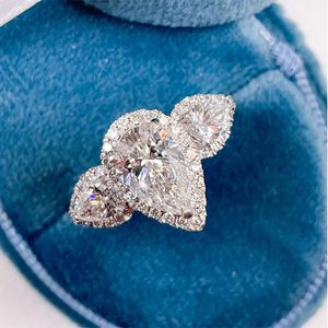 Choucong Brand Wedding Pierścienie luksusowa biżuteria 925 SREBROWA WODA WODY DROP 5A CUBIC CYRKON CZ Diamond Gemstoens Party Eternity Women zaręczyny pierścień