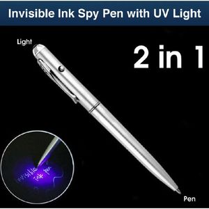Fun Pen 2-w-1 Niewidoczne UV Pisanie Pen Ink Magic Safe Secret Pis Pen z UV Creative Plastic Ballpoint Pen 240430