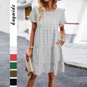 Kaikuo Dress Spring Summer Short Sleeve Bohemian A Line For Women