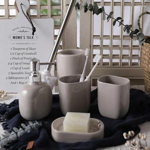 Bath Accessory Set 1pc Bathroom Toiletry Gifts Ceramics Lotion Bottle Container Tooth Mug Soap Dish Toilet Brush Washing Tools Home