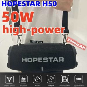 Портативные динамики Hopestar H50 50W High Power Portable Bluetooth -динамик беспроводной динамик Bass Player Audio System FM Radio J240505