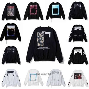 Off White Hip Hop Streetwear Man Womens Designers Hooded Skateboards Hoodys Street Pullover Sweatshirt Clothes Ffs Oversized Offend DK 1093