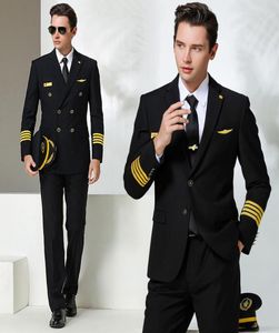 MEN039S SUSuit Aviazione di alto livello Aviazione Slimfit Captain Uniforms Male Air Junior Pilot Suits6574887