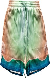 Sycylijska stopniowa zmiana 22SS Silk Shorts Mężczyźni i kobiety moda letnia plaża Zestaw Hawajskie Koszulki TEES7905858