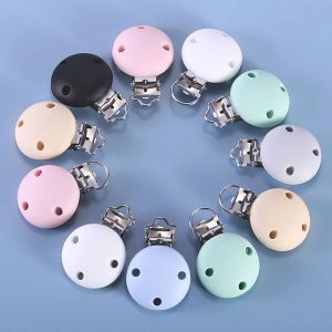 Blocks 10pcs Round Silicone Pacifier Clip Baby Nipple Holder BPA Free Food Grade Silicone Teether Chain Accessories Teething Toys Clip