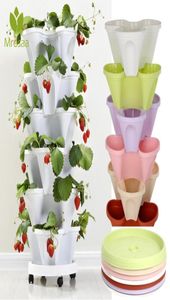 Pentola floreale stackable giardino giardino erba fragola erba vegetale fiore succulenti verticali pianta decorazioni per la casa in vaso bonsai y2001931911