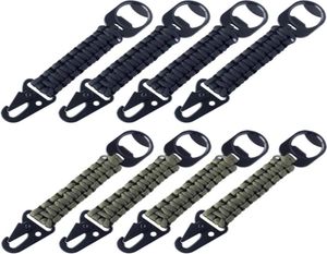 8pcs Qinggear El İşçili Paracord Carabiner Klipi Kravat Sırt çantaları için Şişe Açıcı Anahtarlama Kuşları Anahtarlar Çekişler Pantolon ve More1213029