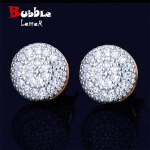 8 mm COLORE GOLD Piccola stallone rotondo Aaaa Cubic Zircon Vite Back Mashion Hip Hop Gioielli 2207213148872