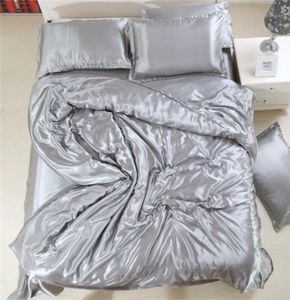 Luxo Pure Setin Silk Bedding Set Single Queen King Size Size Conjunto de Tampa de Tampa de Lençóis Pro travesseiros planos Têxteis Home Têxtil17344337