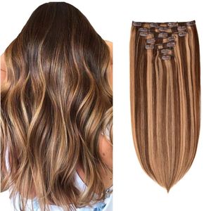 Piano Color Hair Wig parrucca europea e americana Wig Female Drive Hair a sette pezzi set peli capelli reali pezzi capelli all'ingrosso prodotti per capelli all'ingrosso