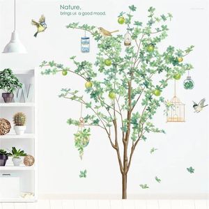 Decorative Flowers Removable Tree Wall Stickers Bedroom Home Decor Decals For Room Waterproof Large Nordic Wallpapers Self-adhesive