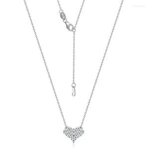 Цепи NL019418 Lefei Fashion Trend Trend Luxury Classic Full Moissanite Forever Heart Ожерелье для очарования женщин 925 Серебряные ювелирные украшения для вечеринок