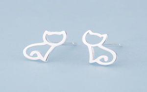 925 orecchini in argento sterling gravi orecchini piccoli gatti semplici orecchini a crimincent a crimincomprenchi di gioielli per regalo Lucky GIULTY5245892