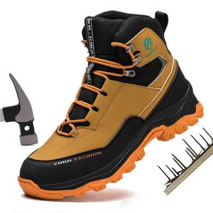 High Top Work Safety Shoes Men Safety Boots Anti-Smash Anti-Stab Work Shoes Sneakers Steel Toe Shoes Man Work Boot Indestructib 240430