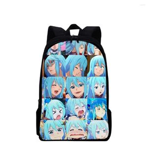 Backpack Harajuku Uma bênção para este mundo maravilhoso!Backpacks School Backs Backs School Print 3D Laptop à prova d'água Oxford