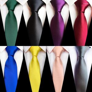 Bow slipsar lyx 8 cm herrar röd blå gul fast färg formell klassisk klänning gravata corbatas affärsslipsa jacquard vävt nacke