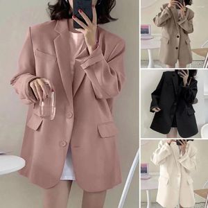 Ternos femininos 2024 Moda coreana da primavera Tom pano de primeira linha feminino solto Tubo reto Temperamento Slim Lapela Blazer Jacket Outwear