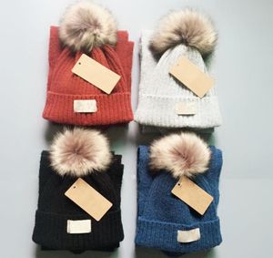 Бренд Kid вязаные шляпы шляпы Sarves Sets Winter Designer Bab