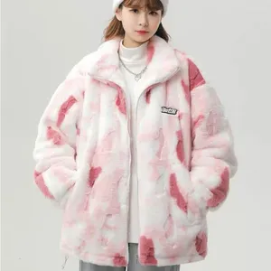 Women's Jackets American Hiphpo Cotton-padded Jacket Fashion Brand High-grade Quilted Padded Lamb Wool Mao Coat In Autumn Winter