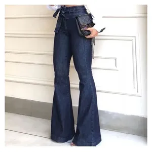 Women's Jeans 2024 Women's Vintage Pants High Waist Micro Stretch Lace Flared Wide Leg