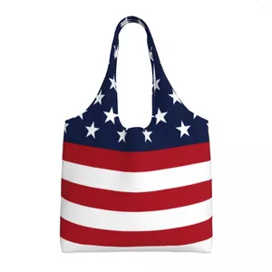 Abendtaschen Star Spangled USA Flagge Einkaufstasche patriotisch rote weiße blaue Sterne Streifen Büro Polyester Handtaschen Frauen lustig