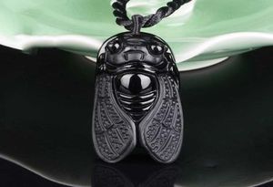 obsidian crystal palm fortuna pendant men and women fashion black stone jewelry gift necklace8823791