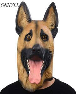 Máscara de cachorro Head Face Face Mask Halloween Masquerade Dresses Fancy Party Party Cosplay Costume Police Animal Alemão Pastor Máscara de Latex T204441087