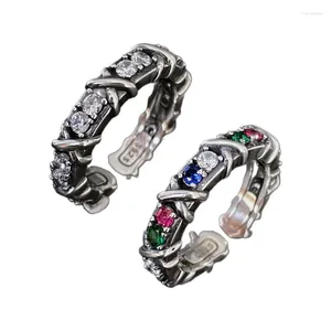 Кластерные кольца красочные бриллианты инкрустированные сплавные украшения