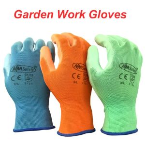 Gloves 24 Pieces/12 Pairs Garden Working Safety Glove With PU Rubber Coated Palm Professional Safety Hand Industry Gloves