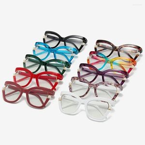 Óculos de sol gradiente Candy Color Rainbow Women Luxury Cat Eye Anti-Blue Light Spectacles Trendy Vintage Trendy