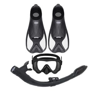 Uppblåsbar ansiktsmask Tre skatter Myopia Deep Diving Goggles Helt torr andningsrör Set Simning och dykutrustning 240429