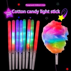 Favor de partido liderado por atacado Light Up Cotton Candy Cones Colorf Marshmallow Sticks Impermeável Glow Stick FY5031 Drop Delt HO DHCUS