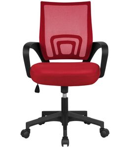 Bilgisayar Masası Sandalye Midback Mesh Ofis Sandalyesi Yüksekliği Ayarlanabilir Red8963641