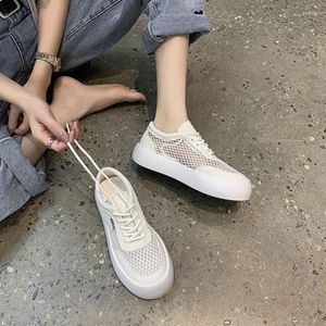 Casual Shoes Mesh Breathable Lace Up Whit Women's Gym Female Footwear Comfortable And Elegant Original Spring Designer In