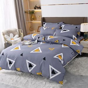 Set di biancheria da letto moderna copripiumini geometrici set set gemello king size triangolo 3 pezzi reversibili grigio concorrente con 2 federe