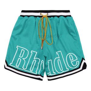 Mäns shorts designer shorts rhude shorts mens mesh kort basket mode strand elastiska band byxor män högkvalitativ gata slitage röd blå svart lila byxor c6bz