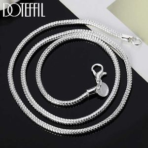 Pendanthalsband 3mm Snake Bone Chain Halsband Silver 16/18/20/22/24 tum Mens Wedding Fashion Jewely Charm Gift Q240430