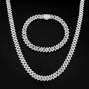 Pass Test Diamond Iced Out 8mm 13mm S925 MENS Womens Moissanite Cuban Chain Necklace