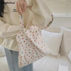 Shoulder Bags Women Shopping Large Capacity Floral Totes Sweet Girl Students Book Eco Portable Korean Style All-match Daily Bag