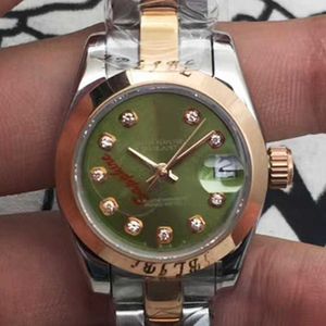 ساعة المصمم مراقبة الساعات AAA AAA ميكانيكية الساعة Laojia Womens Light Room Rose Green Stone Full Motion Watch Mechanical Watch