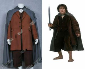 Senhor dos Anéis Cosplay Frodo Baggins Roupa Capato de Capato Full Set8273535