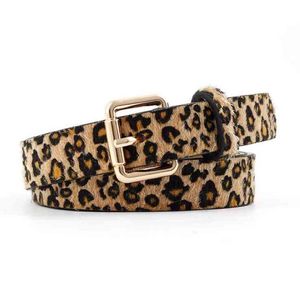 Leopard Pants Waist Belts for Women Faux Fur Animal Print Belts 302I